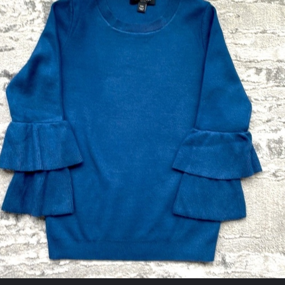 Premise Blue Ruffled Blouse - Picture 7 of 7
